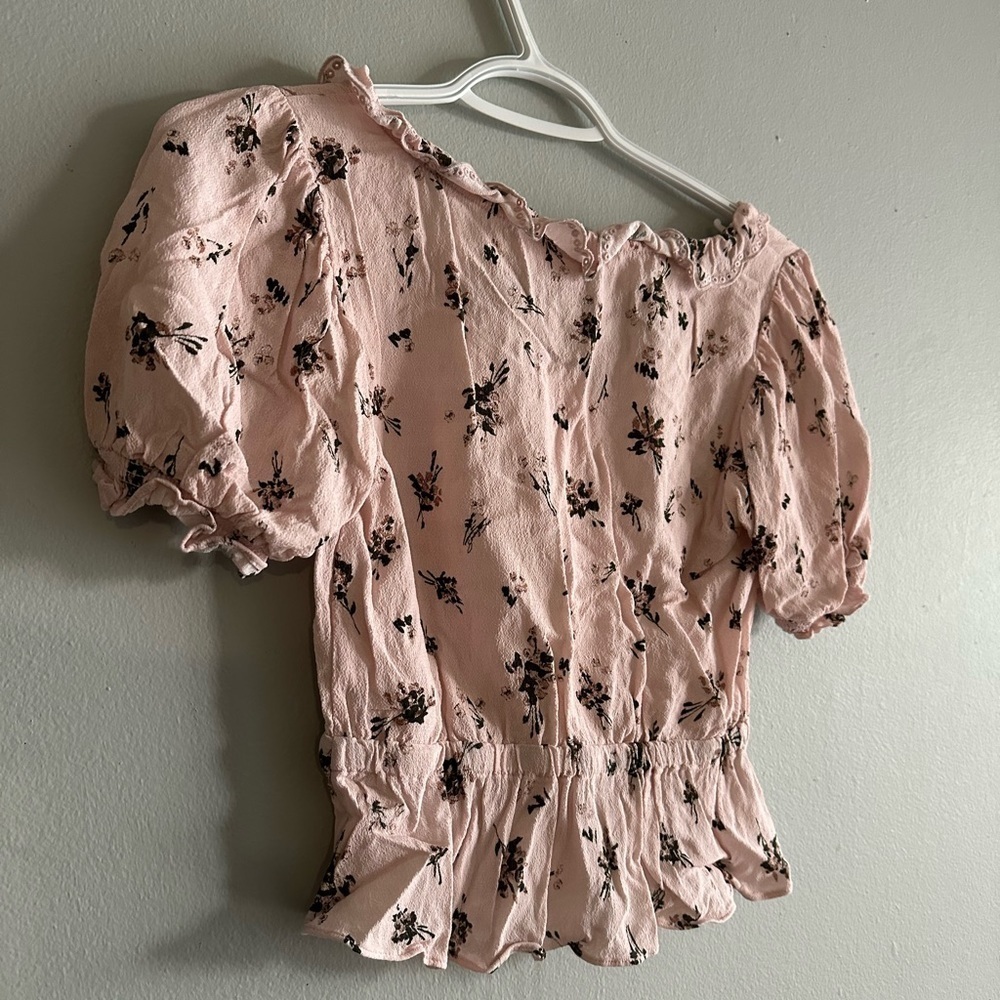 🍋 Aritzia Sunday Best Marisole floral top lace and ruffles size Xxs - Picture 12 of 16